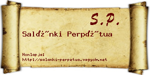 Salánki Perpétua névjegykártya